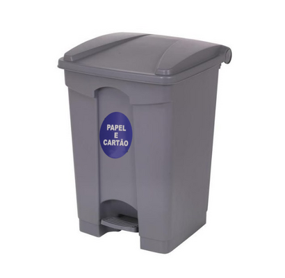 Balde Reciclagem Cinza 45L com Pedal